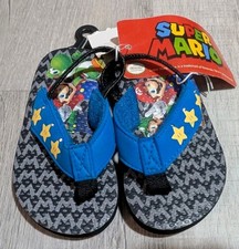 Super Mario Brothers Game Nintendo Sandals Light Up Yoshi Kids Slides Sz 5/6 NWT