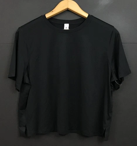 NEW Lululemon Women's Ultralight Waist-Length T-Shirt Black Short Sleeve Size 14