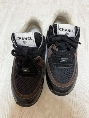 Chanel Sneakers Shoes Bicolor With Coco Mark Size 37 US Abt7 Women