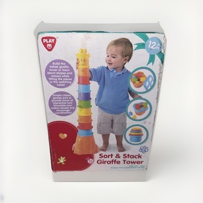 Sort & Stack Giraffe Tower for 12m+ Learn Shapes and Colors, Dexterity, Sight