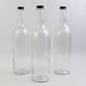 Lot of 3 Clear Glass 750ml Wine Bottles Screw Top For Wine Making