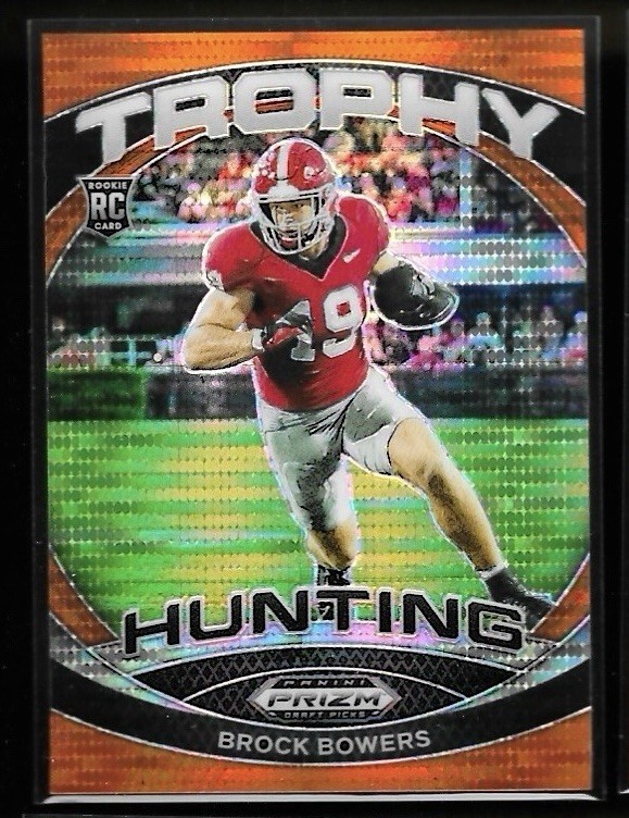 2024 PRIZM DRAFT PICKS TRPHY HUNT BROCK BOWERS ORANGE PULSAR /49