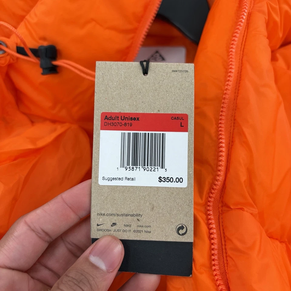 Nike ACG "Lunar Lake" PrimaLoft Para hombres Therma-FIT ADV Chaqueta con Capucha Naranja Para Hombres L Foto 4 de 4