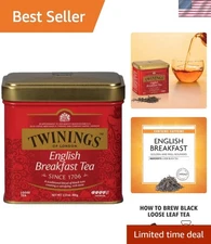Crafted English Breakfast Loose Leaf Tea - 3.53 Oz Tin for Guilt-Free Indulgence