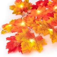 Herbstdeko Ahornblatt Lichterkette LED 2M 20 Lichter Batteriebox Innen AußEn