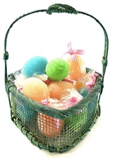 Heart Shaped Easter Basket With 13 Easter Egg Clear Beaded Candles
