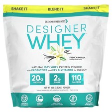 Designer Whey, Natural 100% Whey Protein Powder, French Vanilla, 4 lb (1.82 kg) 16.54 per gallon