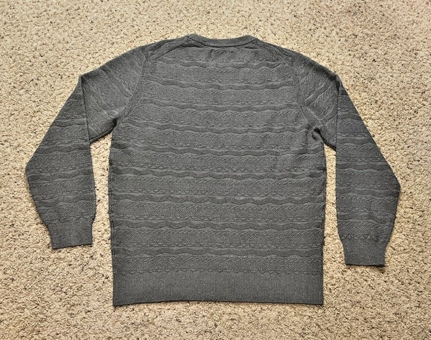 Wellen Huckberry Wool Blend Textured Fisherman Crewneck Sweater Size Medium
