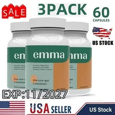 3 Pack Emma Relief Supplement Keto for Gut Bloating - 60 Capsules Exp 11/2027