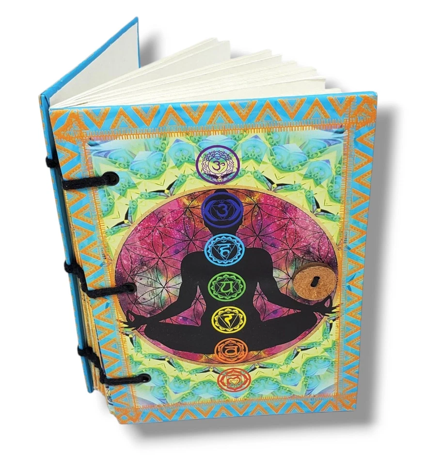 Hardcover Journal Notebook 5"x7" Inch Artisan Made Seven Chakra Spiritual Cover  - Image 2 of 3