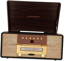  CR7016A-MA Rhapsody 7-in-1 Bluetooth 3-Speed Vinyl Record Player Mahogany