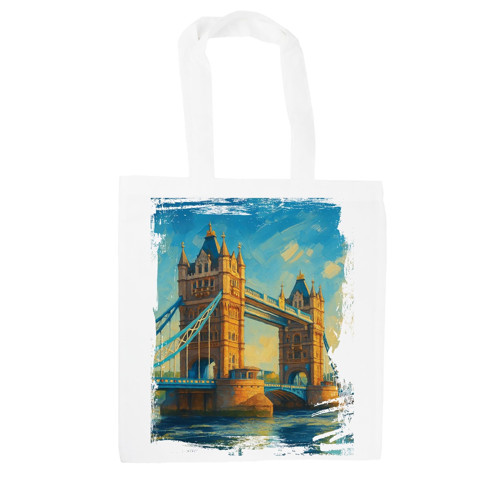 Tower Bridge Tote Bag - UK Landmarks Oil Painting Art Shopping Bag Gift