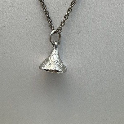 Sterling Silber - Hershey Kisses Schokolade Halskette Anhänger 18'' Kette