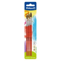 Pelikan 700399 Haarpinsel Sorte 23, GrößE: 8, 10 Und 12, 3 StüCk Haarpinsel Vari