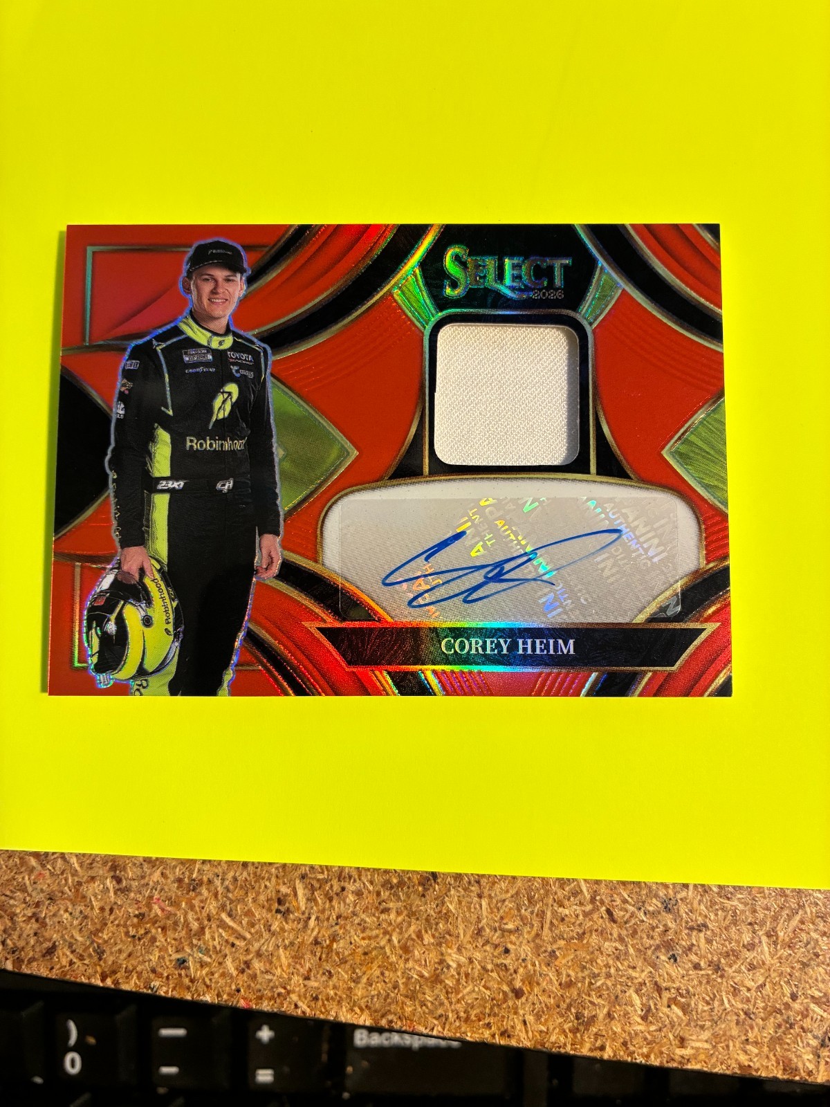 2026 SELECT COREY HEIM AUTOGRAPH RED MATERIAL 40/49 ~ AM-CHM PRIZM SWEET ! 