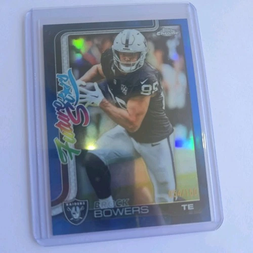 2025 Topps Chrome Brock Bowers Blue Refractor (RAW)