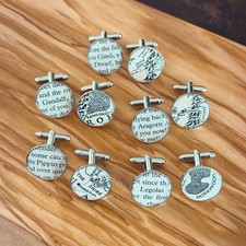 Lord of the Rings Book Page Cufflinks Personalised Map Wedding Groomsmen