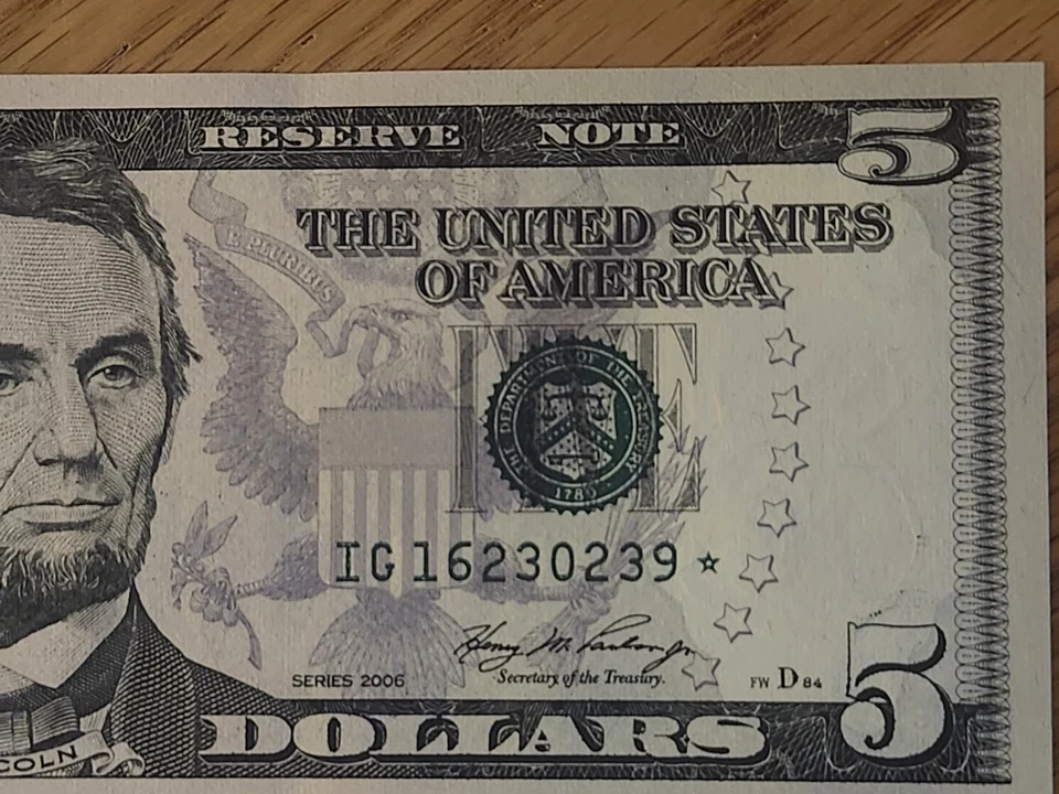 2006 $ "STAR NOTE" GEM/UNC CHICAGO IG16230239* 3 OF 3 CONS RUN # 6 640K - Image 4 of 4