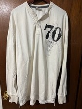 J America Mens 2XL Creme Long Sleeve Henley 70th Anniversary Sturgis Rally 2010
