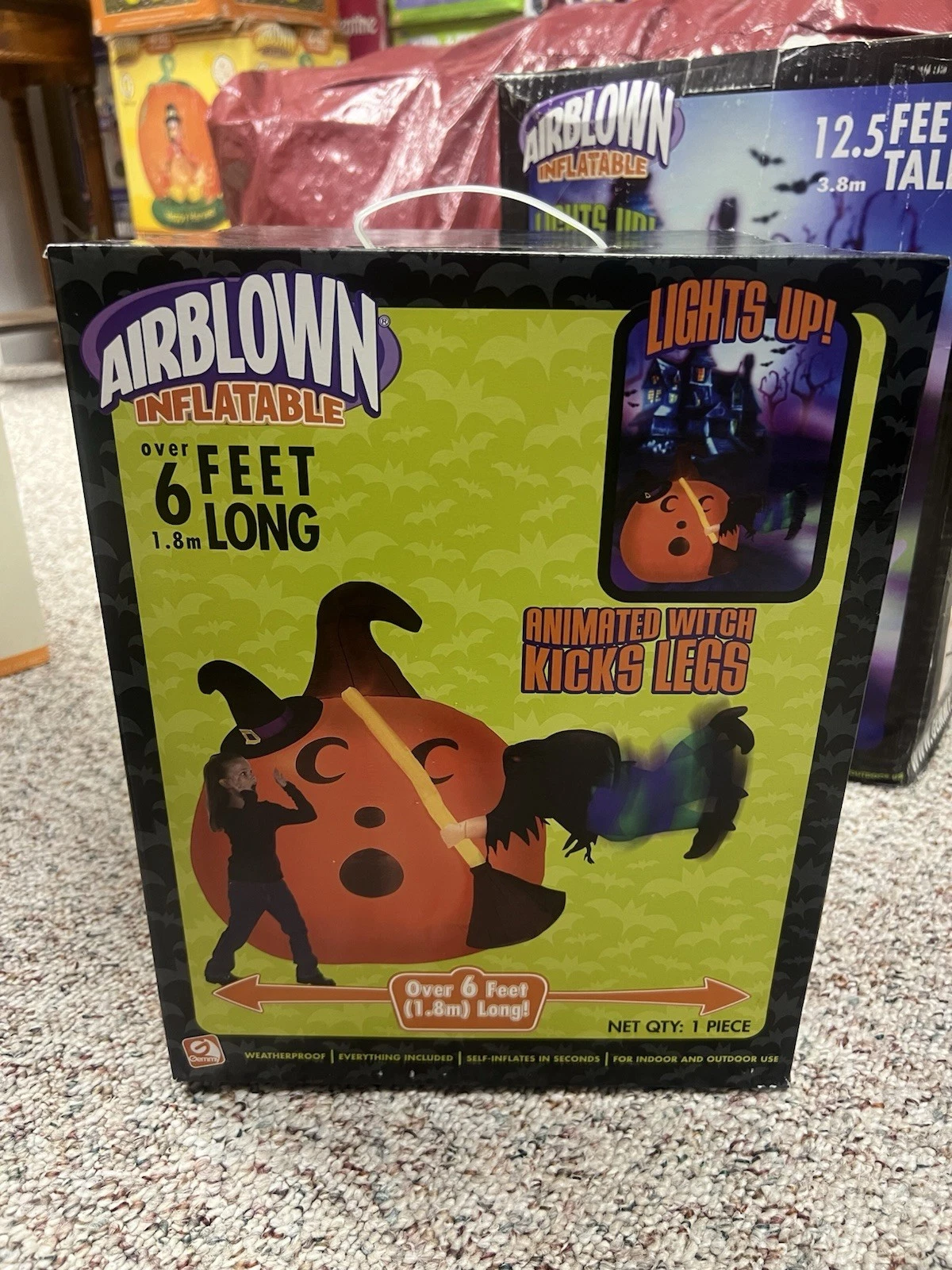 Gemmy 2006 6ft Long Animated Crashed Witch Halloween Airblown Inflatable