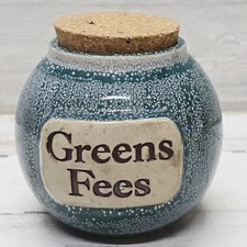 Tumbleweed Pottery 5" Green Fees Jar with Cork