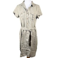 Teddi Rose Womens Olive Green Tencel Lyocell Utility Shirt Dress Small NWT