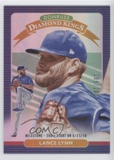 2020 Panini Donruss Diamond Kings Milestone Stat Line 106/200 Lance Lynn #21 0b3