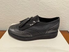 Geox D Thymar D724BC Women's Leather Slip On Oxfords Tassel Shoes Black US 8