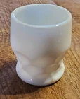 Vintage Anchor Hocking Glass Viking Georgian Diamond White Milk Shot Holder Mint