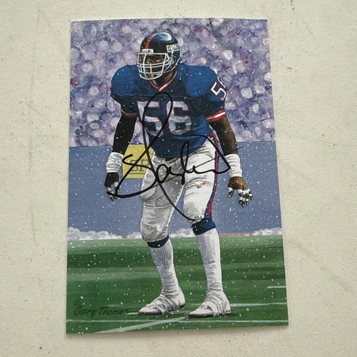 Lawrence Taylor Signed Autographed NFL HOF Goal Line Art Card GOLD GLAC GIANTS