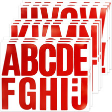 102 Large Alphabet Stickers, Self-Adhesive Vinyl Letters - Red