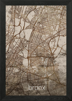 Bronx rustikale Stadt Straße gerahmtes Wandbild Poster Leinwanddruck Bild