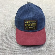 Lucky Brand Hat Cap Strap Back Mens One Size Blue Denim Patch Logo Baseball