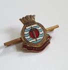 Royal Navy H.M.S Broadsword Enamel Sweetheart Bar Brooch Badge Type 22 Frigate