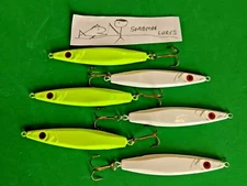 6 - 2 oz LEAD FLUTTER  FISHING  SPOONS SLAB LURES JIGGING CASTING