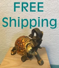 Lucky Wealth Elephant Statue Home / Office Decoration ~ Raised Trunk  4-1/2"