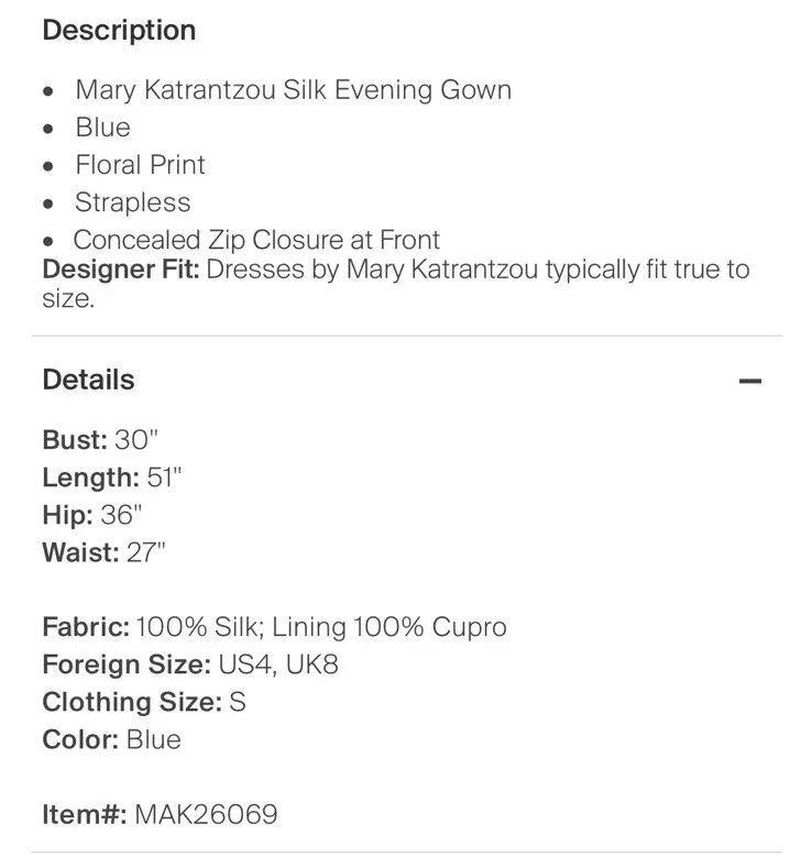 Maxi Vestido Largo de Seda Mary Katrantzou Noche Cóctel Talla 4 S Azul Joya Foto 4 de 4
