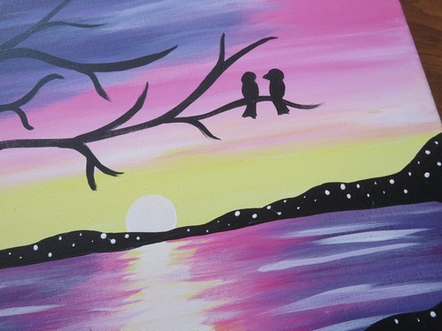 FOLK ART Vintage Landscape Signed unframed Original Oil Painting canvas  - Bild 5 von 6