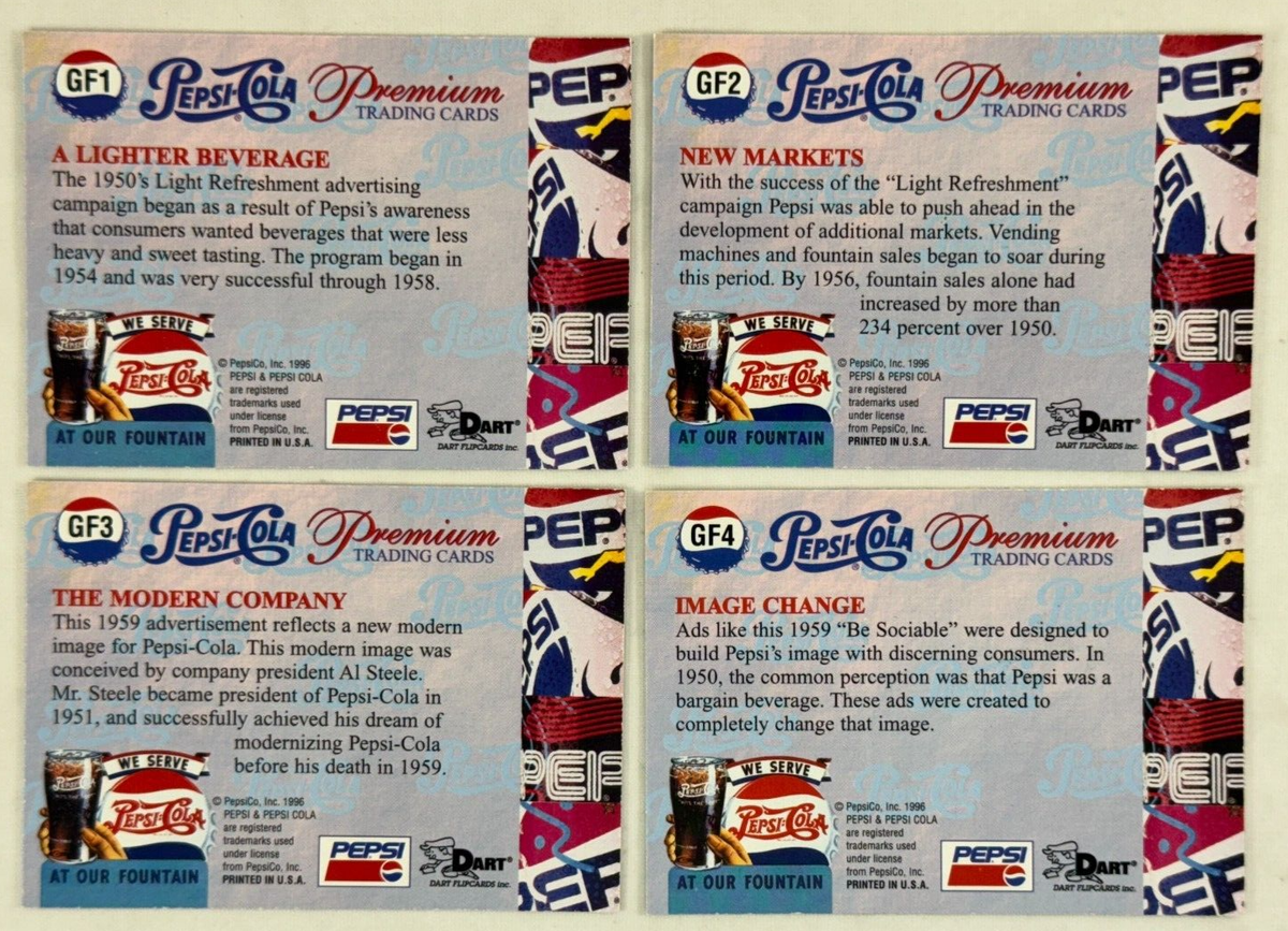 PEPSI COLA PREMIUM (Dart 1996) Complete GOLD FOIL Chase Card Set