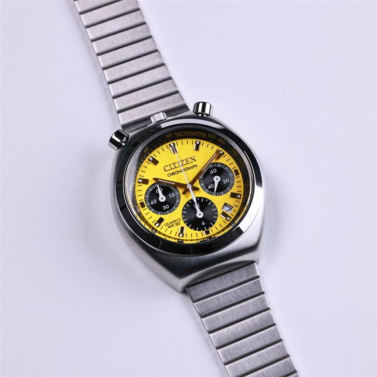 B*o様 CITIZEN　時計　 ツノクロノ AN3710-51W イエロー Citizen AN3710-51W Bullhead Yellow Record Label Tsuno Chronograph