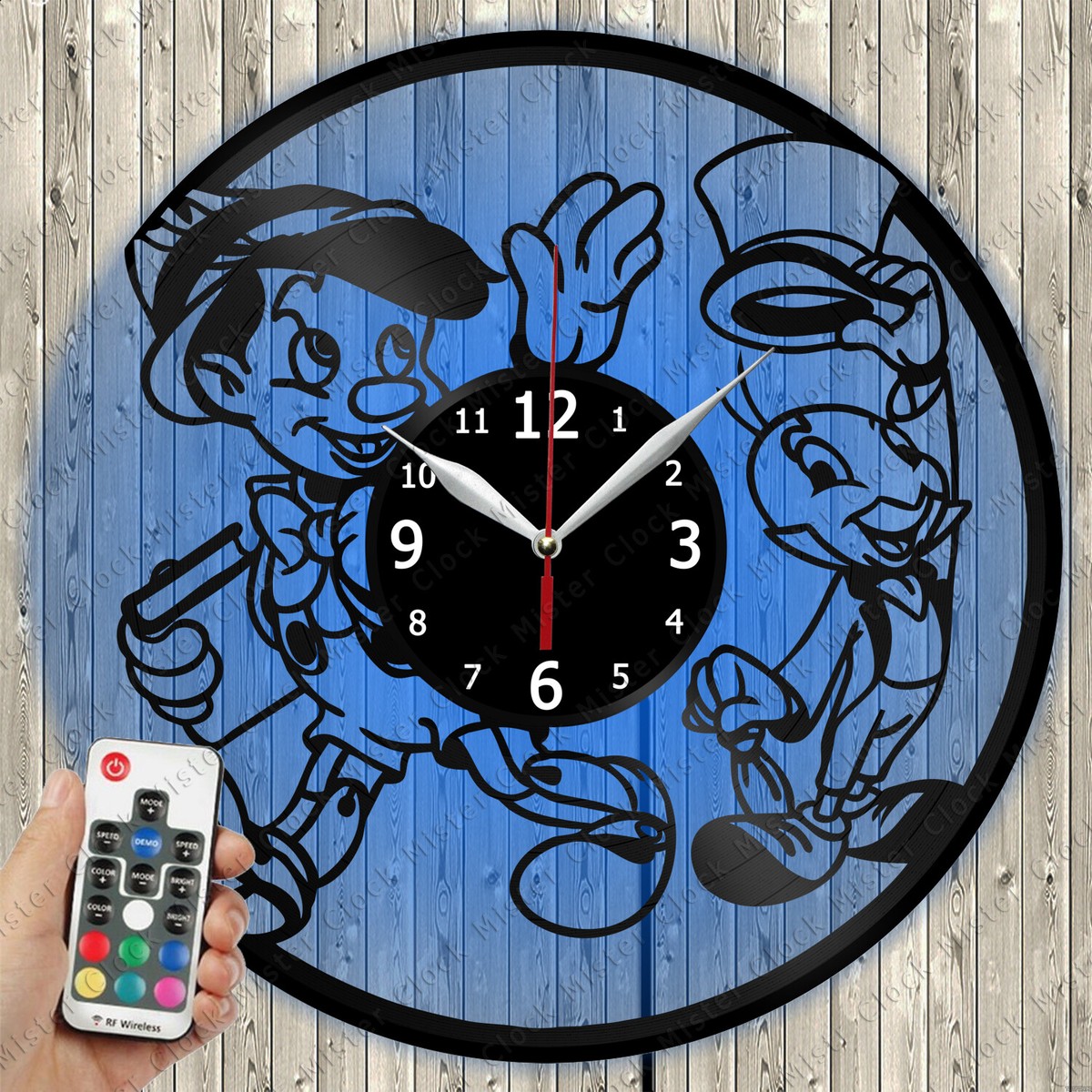 LED Clock Disney Pinocchio LED Light Vinyl Record Wall Clock LED