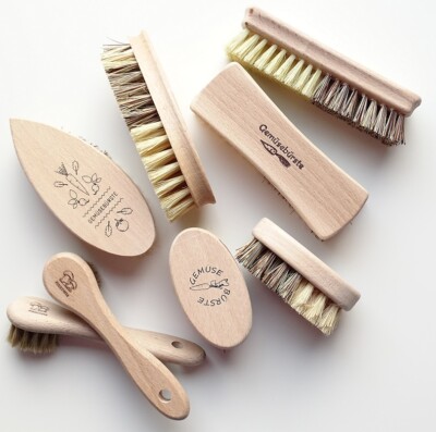 TOATELU Pilzbürste Set - 2 Natürliche Holz-Bürsten Für Champignons & Gemüse