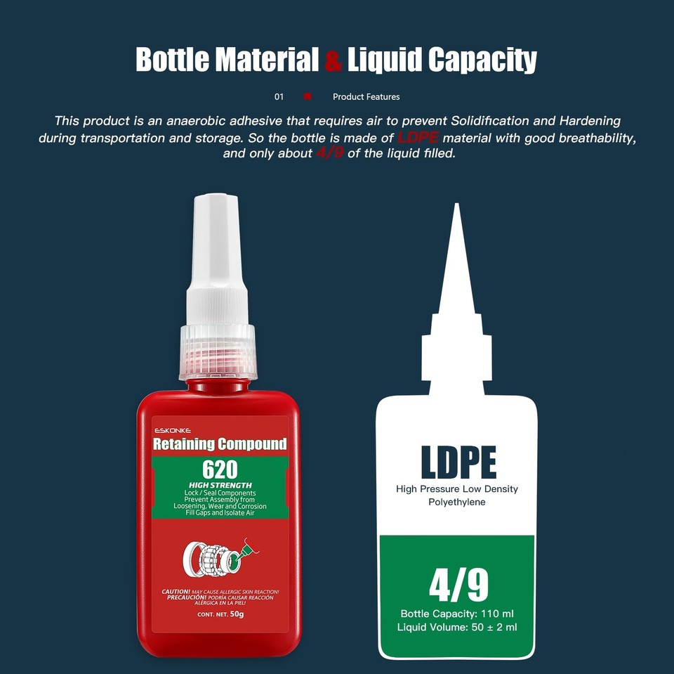 Retaining Compound Green 620 Sleeve Retainer High Strength Cylindrical