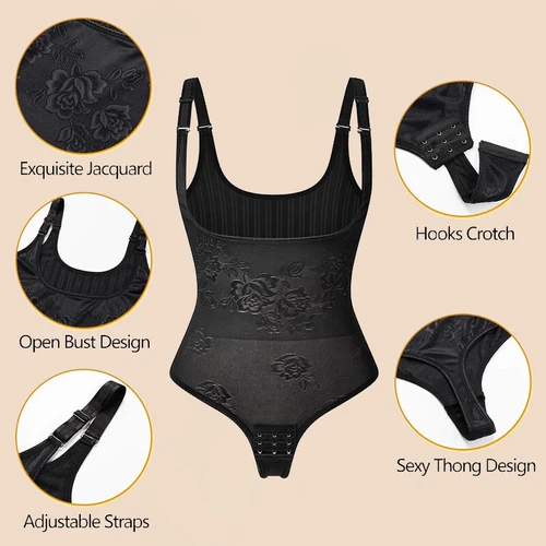 Women Full Body Shaper Compression Tummy Control Shapewear Thong Bodysuit Girdle - Picture 12 of 24