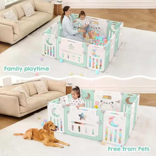 18 Panels Large Baby Playpen Foldable Kids Safety Child Play Center Yard Indoor - Picture 50 of 50