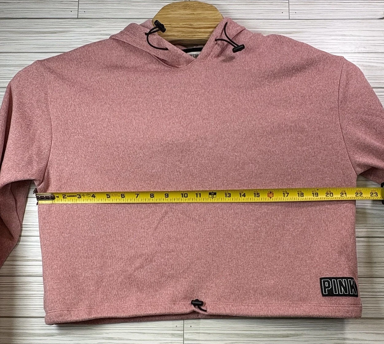 UNDERCOVER Felpa con cappuccio Victoria's Secret ROSA donna maglia ritagliata pull over draw string taglia Med