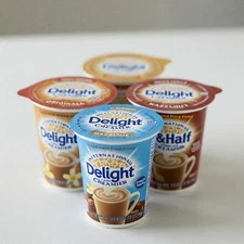 54pcs coffee creamer delight: original, french vanilla, hazelnut, half & half