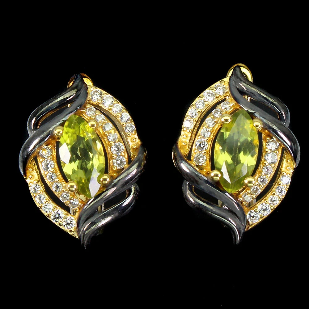 Orecchini A Goccia In Argento Sterling Con Zirconi - Placcati Oro Giallo, 36 Pietre Trasparenti, Design Cuore, Regalo Incartato