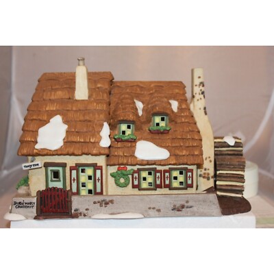 Department 56 Dickens' Village: Villino Tudor (Tudor Cottage) In Edizione Limitata Del 1985. Pezzo Da Collezione Retired In Ottime Condizioni Con Confezione Originale E Luce.