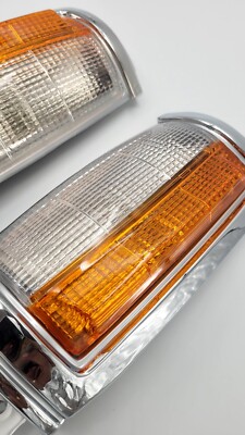 Mitsubishi L200 1987 /1998 turn signals lights x2 Chrome Bezel | eBay